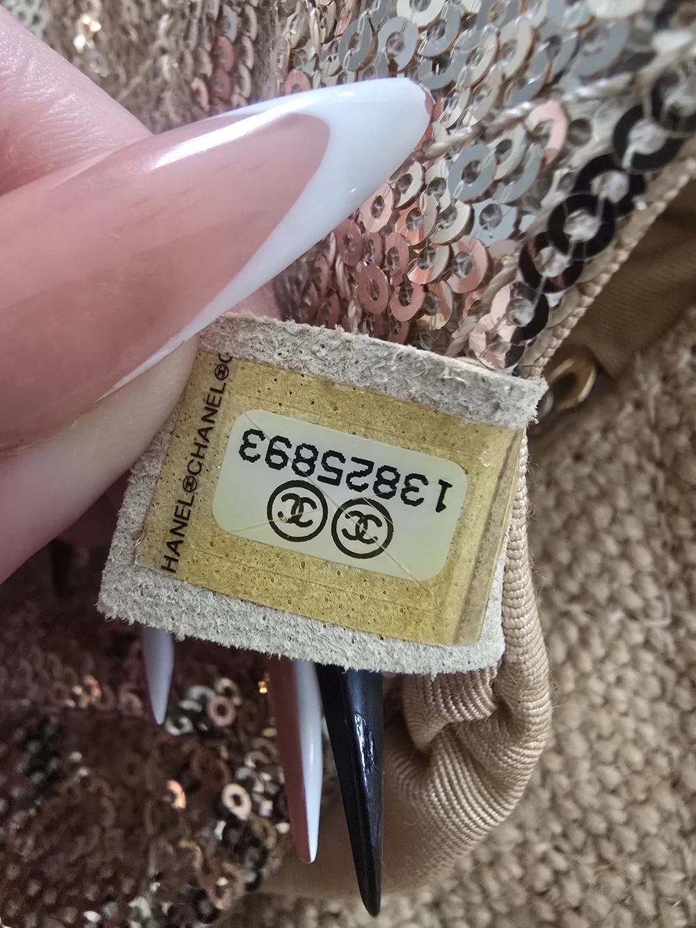 CHANEL Gold Sequined Quilted Flap Bag - Picture 7 of 8